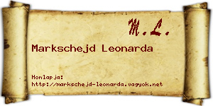 Markschejd Leonarda névjegykártya
